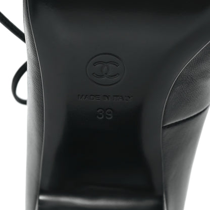Chanel Lambskin Patent Cap Toe CC Mary Jane Pumps 39 Black 7 of 10