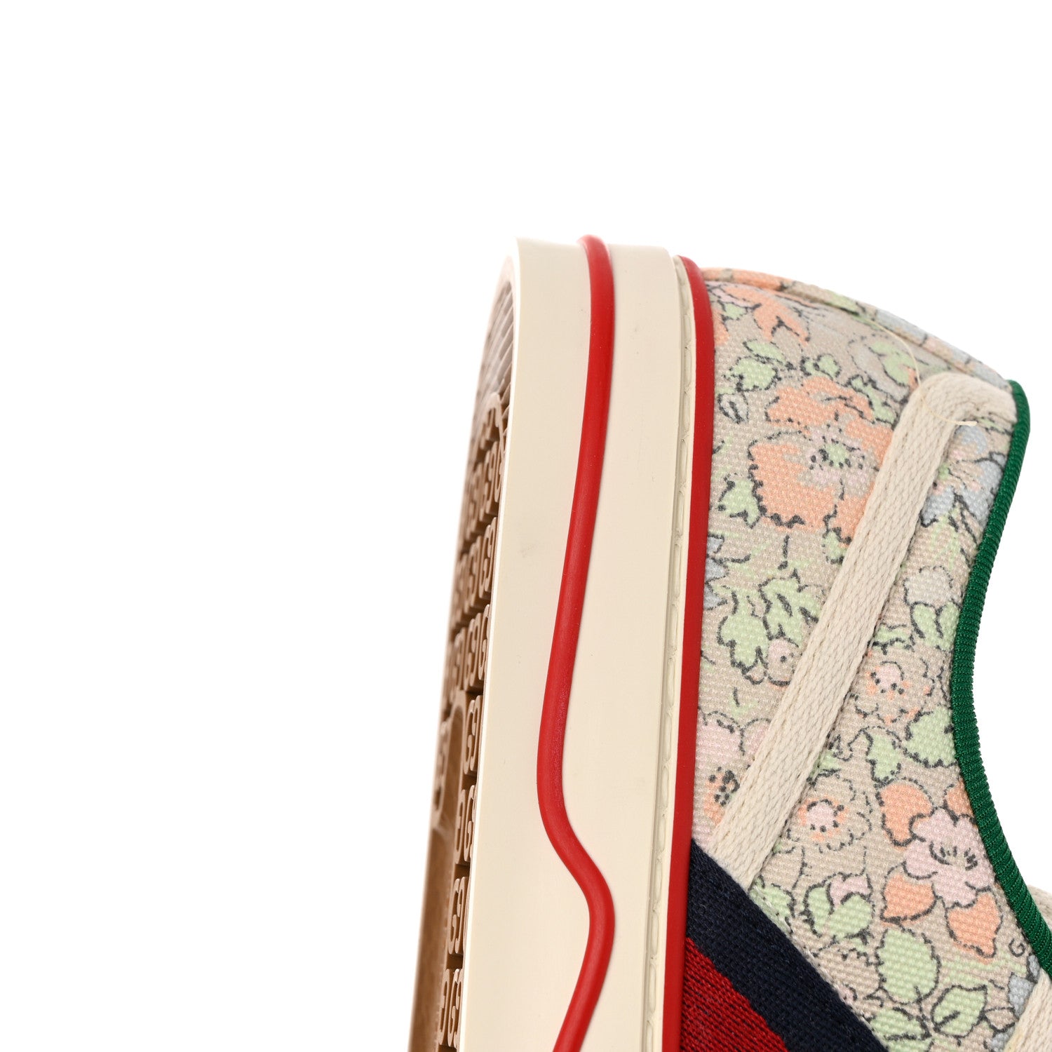 Gucci X LIBERTY OF LONDON Canvas Web Tracy Print Womens 1977 Tennis Sneakers 36.5 Mint Peach Mystic White 8 of 8