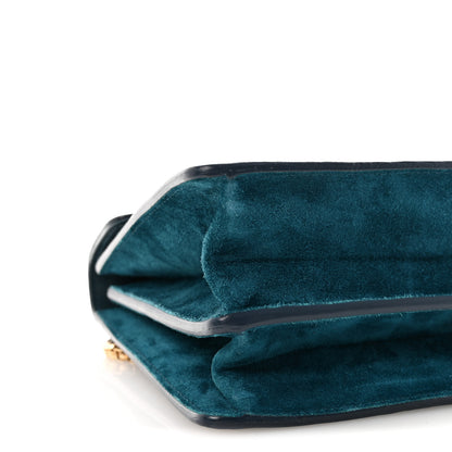 Salvatore Ferragamo Calfskin Suede Thalia Flap Shoulder Bag Blue 8 of 9