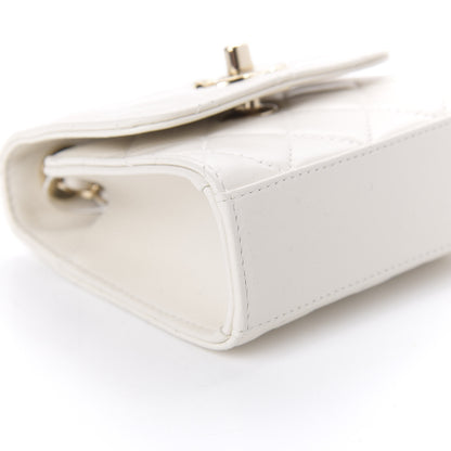 Chanel Lambskin Quilted Mini Trendy CC Chain Wallet White 6 of 11