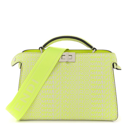 Fendi X MARC JACOBS Vitello King Cover Micro Fendi Roma Embossed Peekaboo I See U X Cross Satchel Neon Yellow 1 of 9
