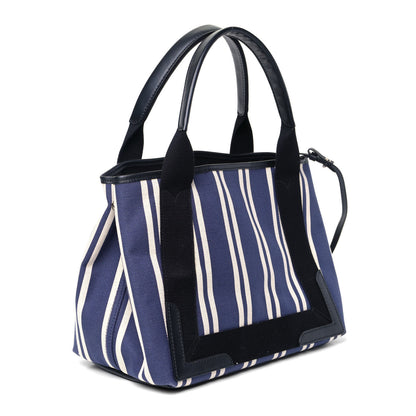 Balenciaga Canvas Striped S Navy Cabas Navy 2 of 5