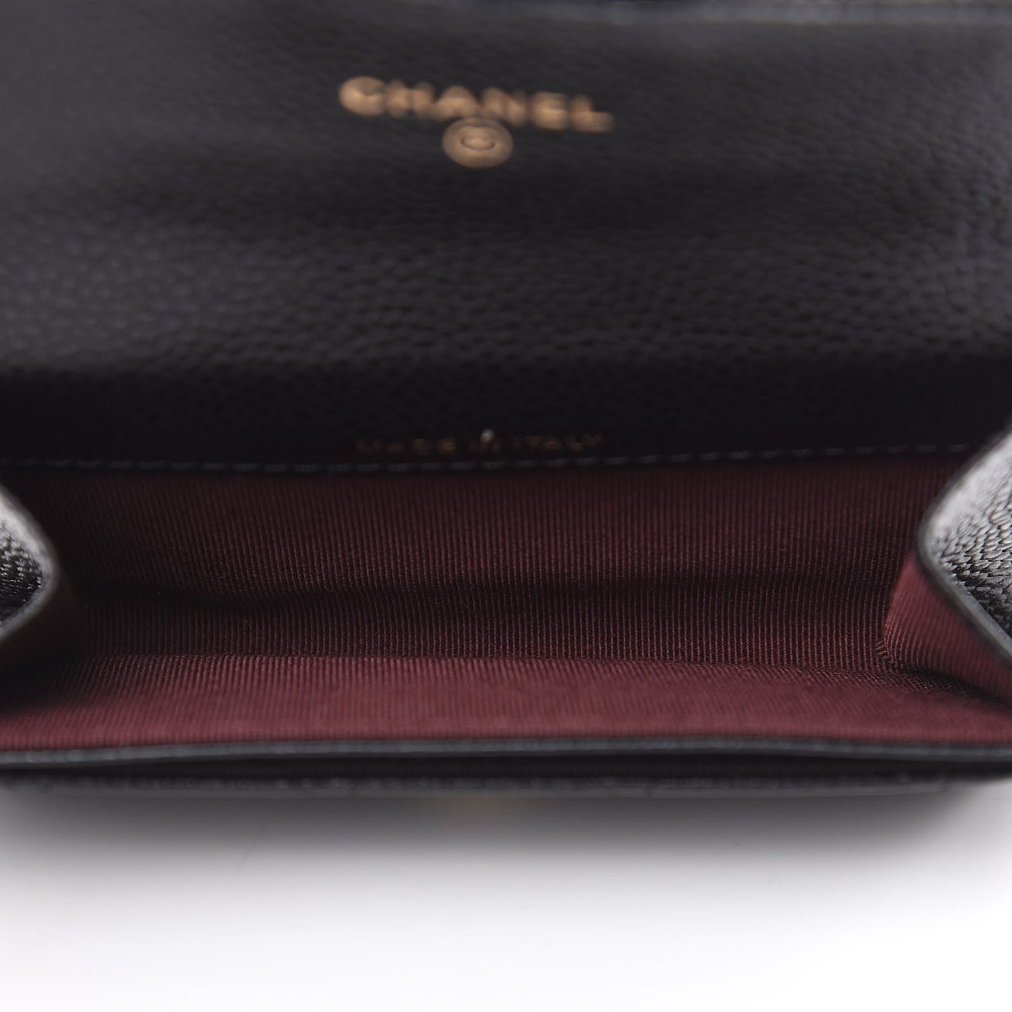 Caviar Quilted Flap Card Holder Black