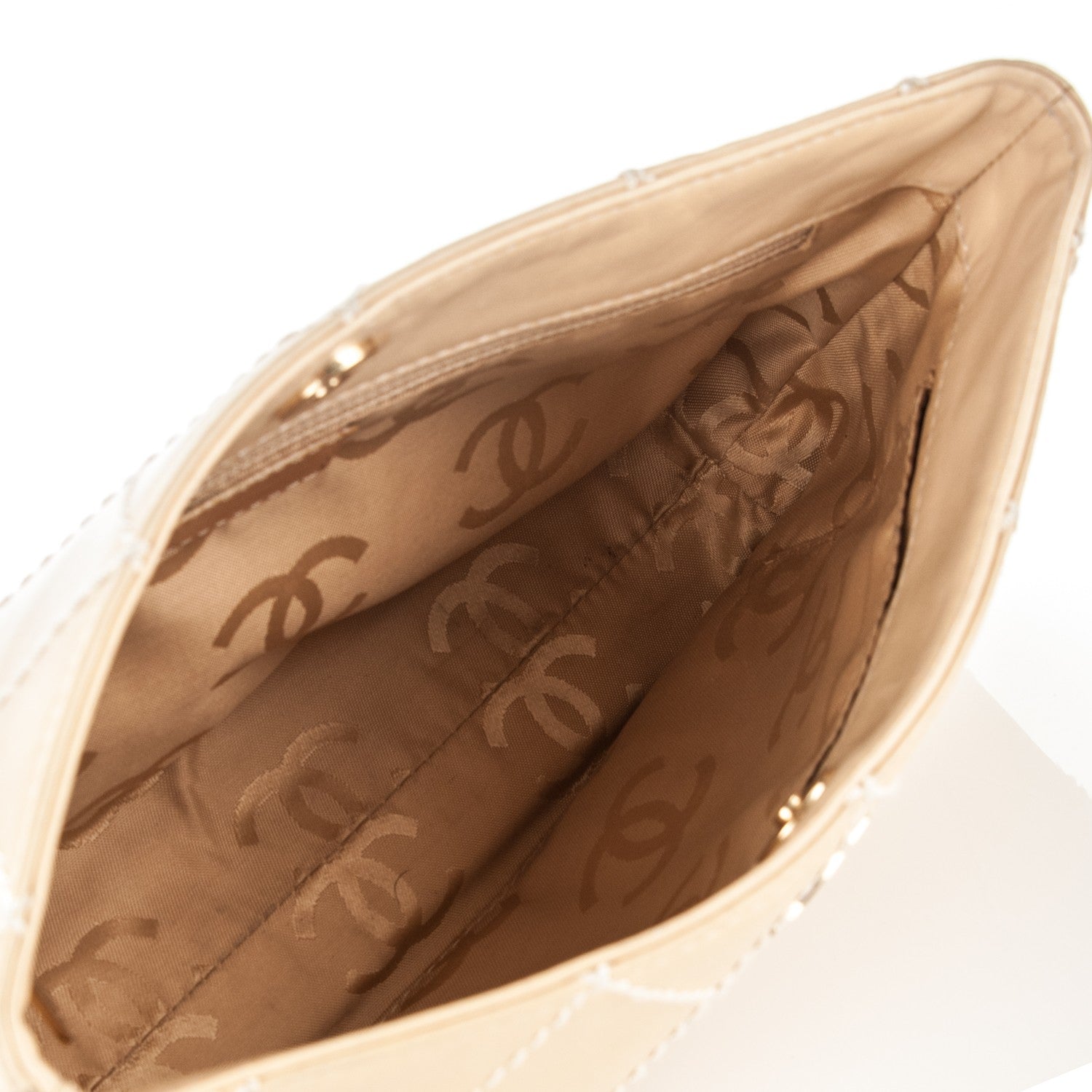 Chanel Lambskin Diamond Stitch Clutch Beige 5 of 8