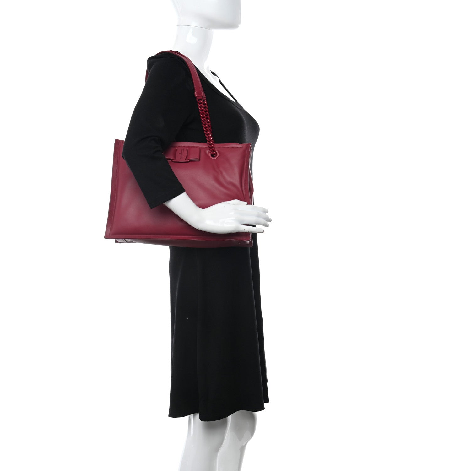 Salvatore Ferragamo Calfskin Viva Bow Tote Melagrana 2 of 9