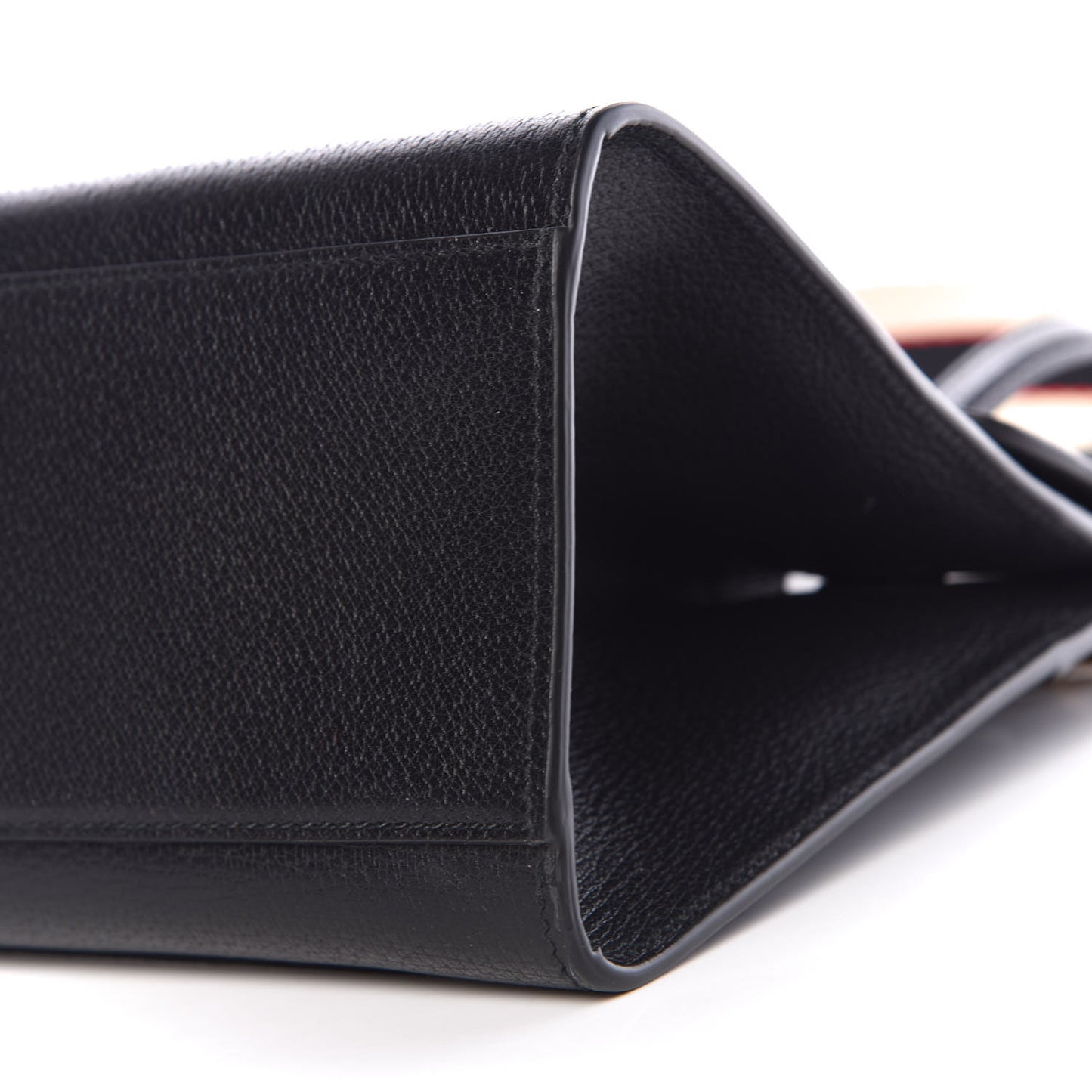 Grained Calfskin Web Crystal Butterfly Stripe Medium Totem Top Handle Bag Black