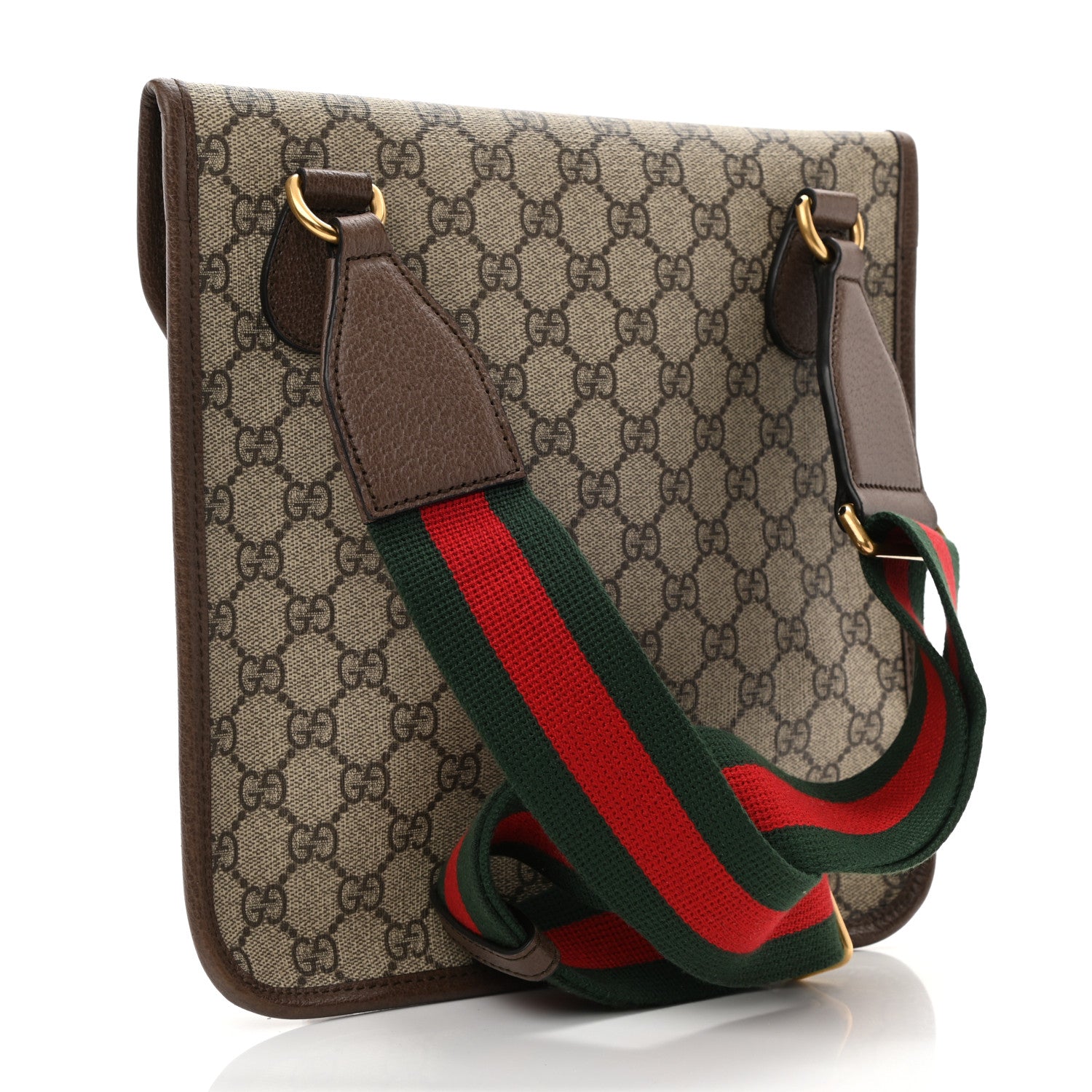 Gucci GG Supreme Monogram Web Medium Neo Vintage Flap Messenger Bag Beige New Acero 3 of 11