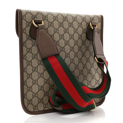 Gucci GG Supreme Monogram Web Medium Neo Vintage Flap Messenger Bag Beige New Acero 3 of 11