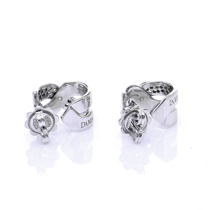 Damiani 18K White Gold Diamond Baci Earrings 4 of 7
