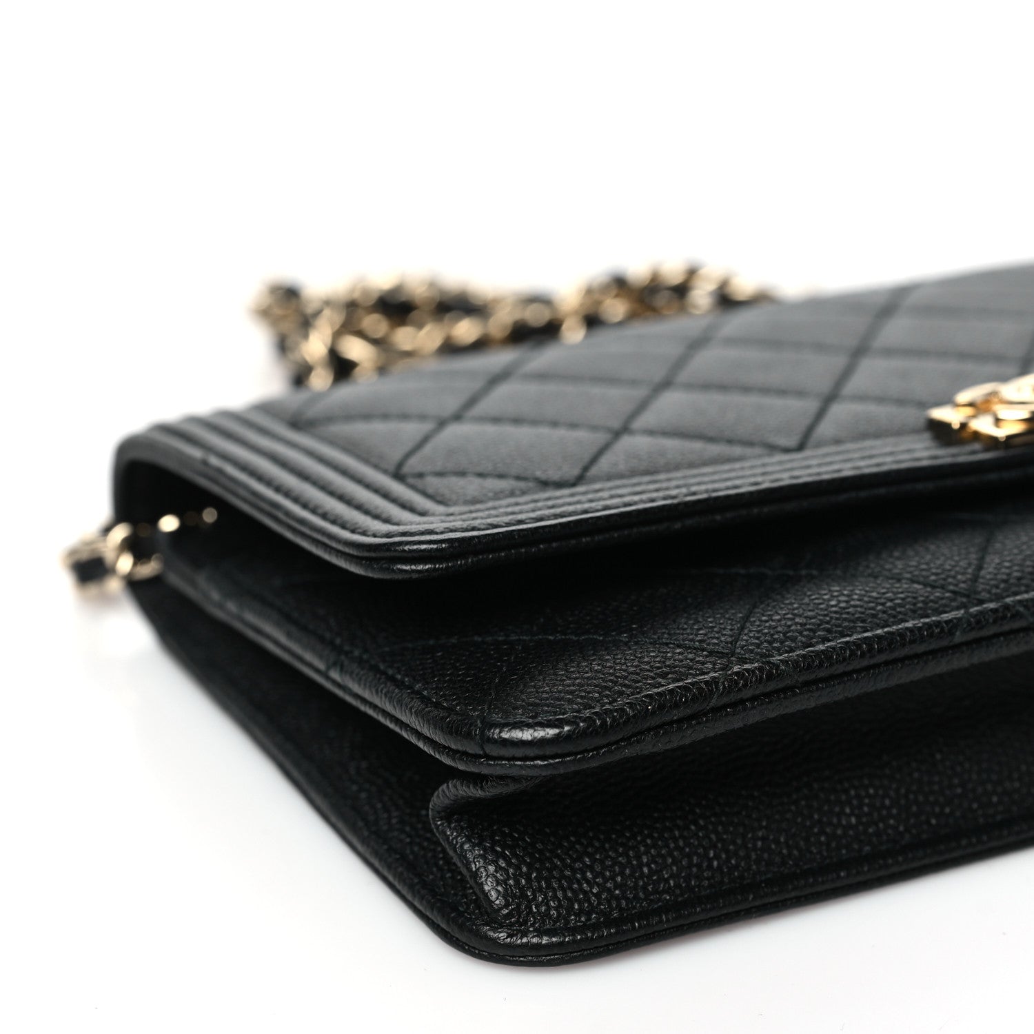 Chanel Caviar Quilted Boy Wallet On Chain WOC Black 10 of 11
