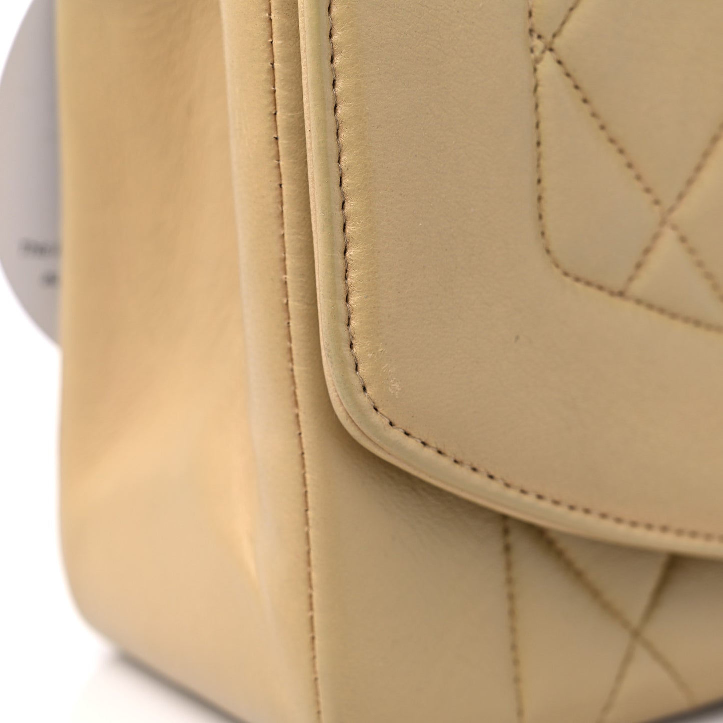 Lambskin Quilted Small Single Flap Beige