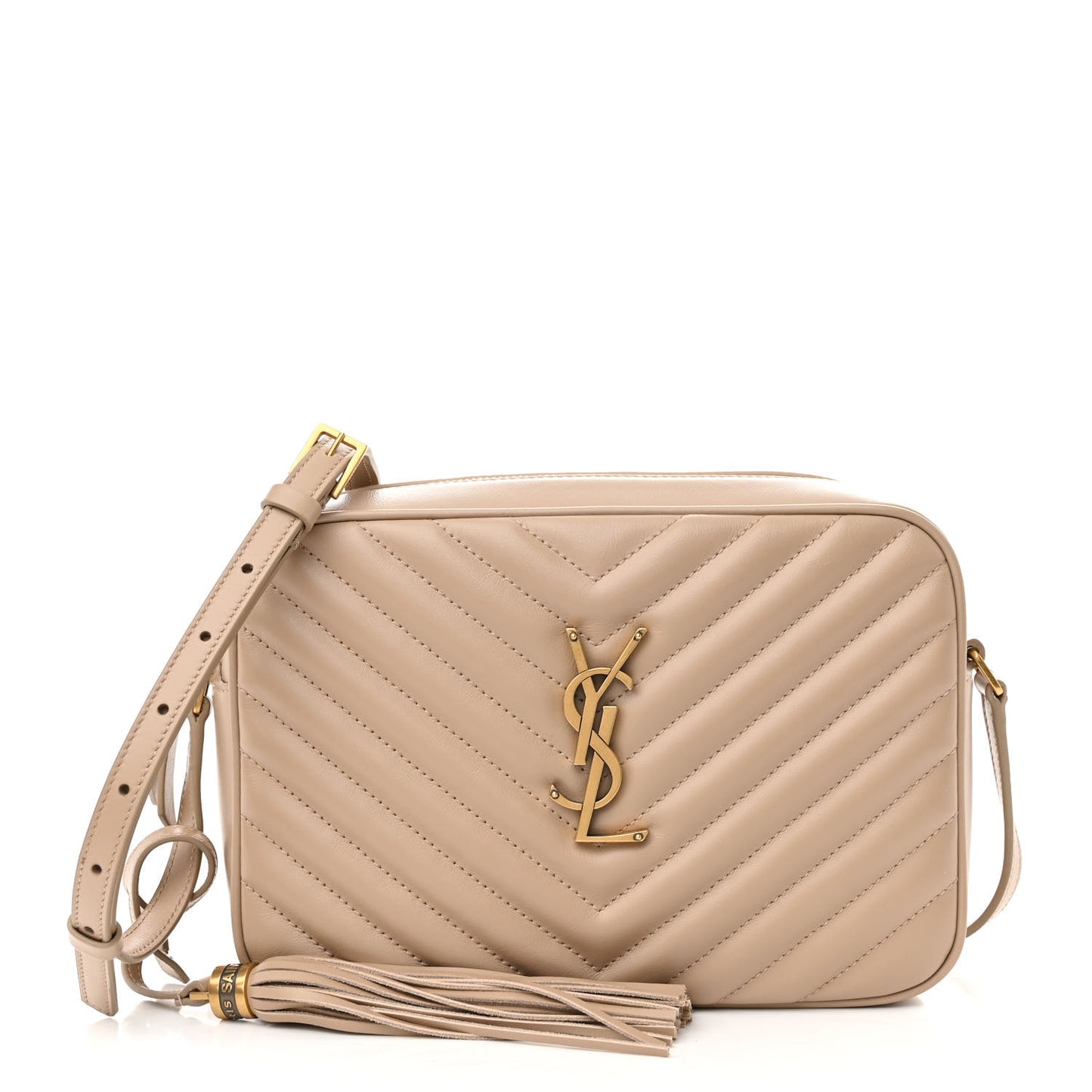 Calfskin Matelasse Monogram Lou Camera Bag Dark Beige