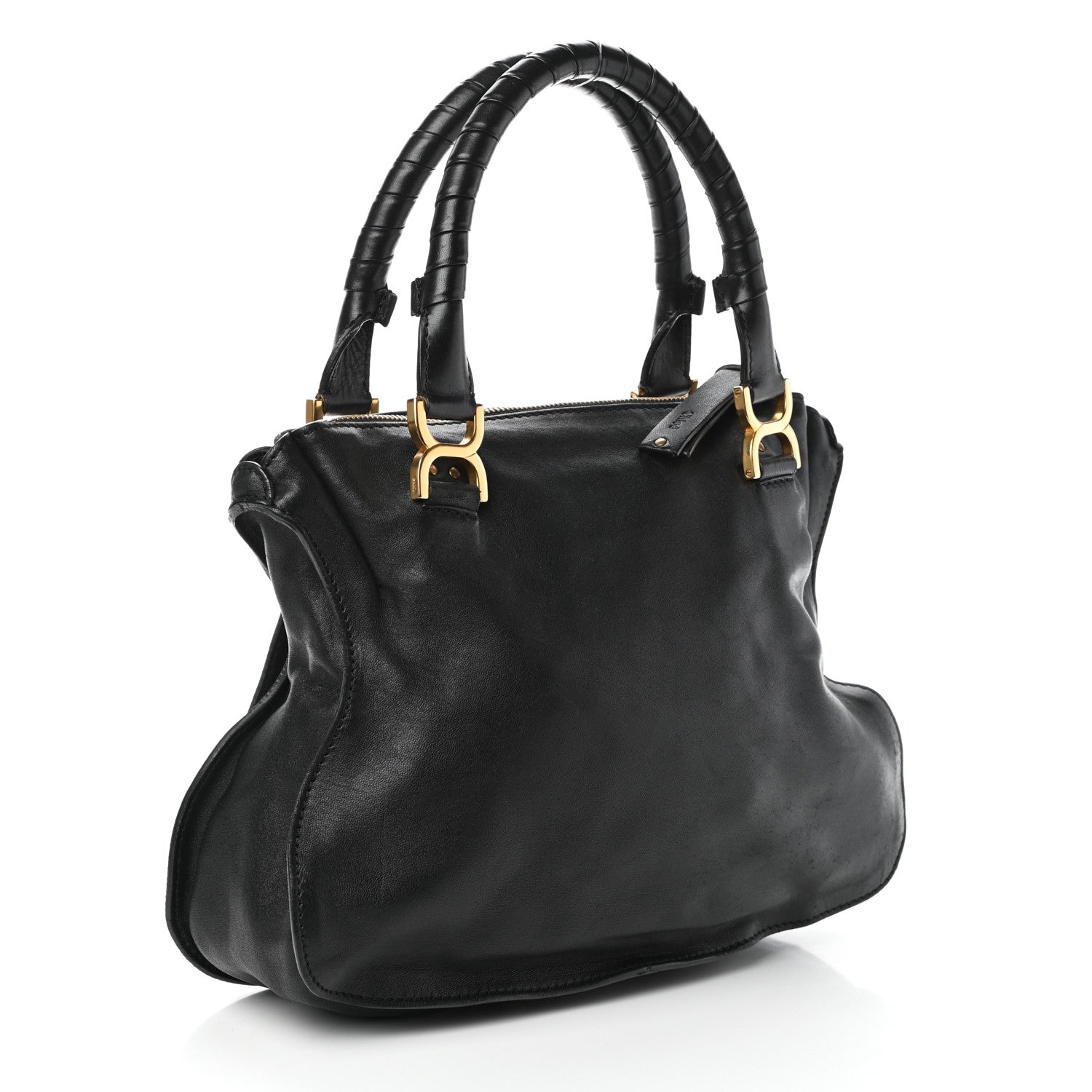 Chloe Calfskin Studded Medium Marcie Satchel Black 3 of 9
