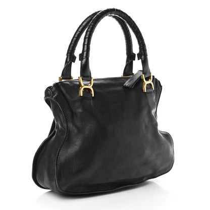 Chloe Calfskin Studded Medium Marcie Satchel Black 3 of 9