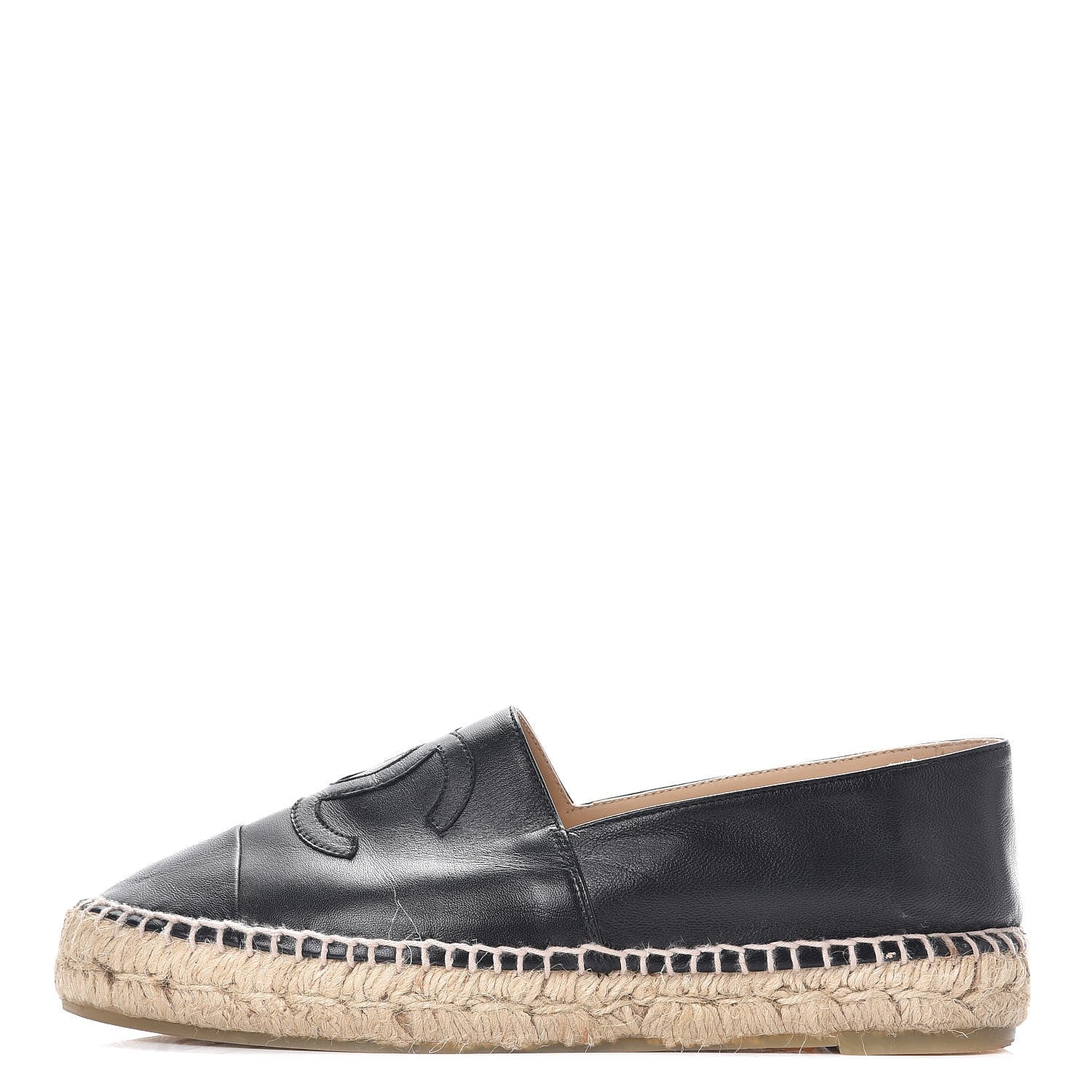Chanel Lambskin CC Espadrilles 38 Black 1 of 16