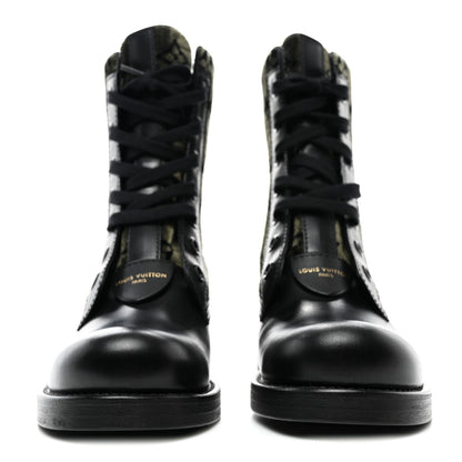 Louis Vuitton Velour Metropolis Flat Ranger Boot 37 Khaki Green 2 of 10