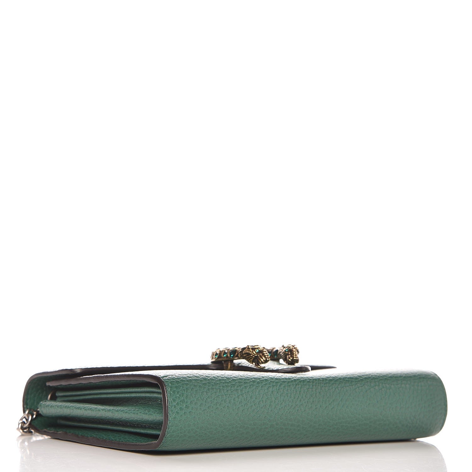Gucci Calfskin Mini Dionysus Chain Wallet Emerald 4 of 7