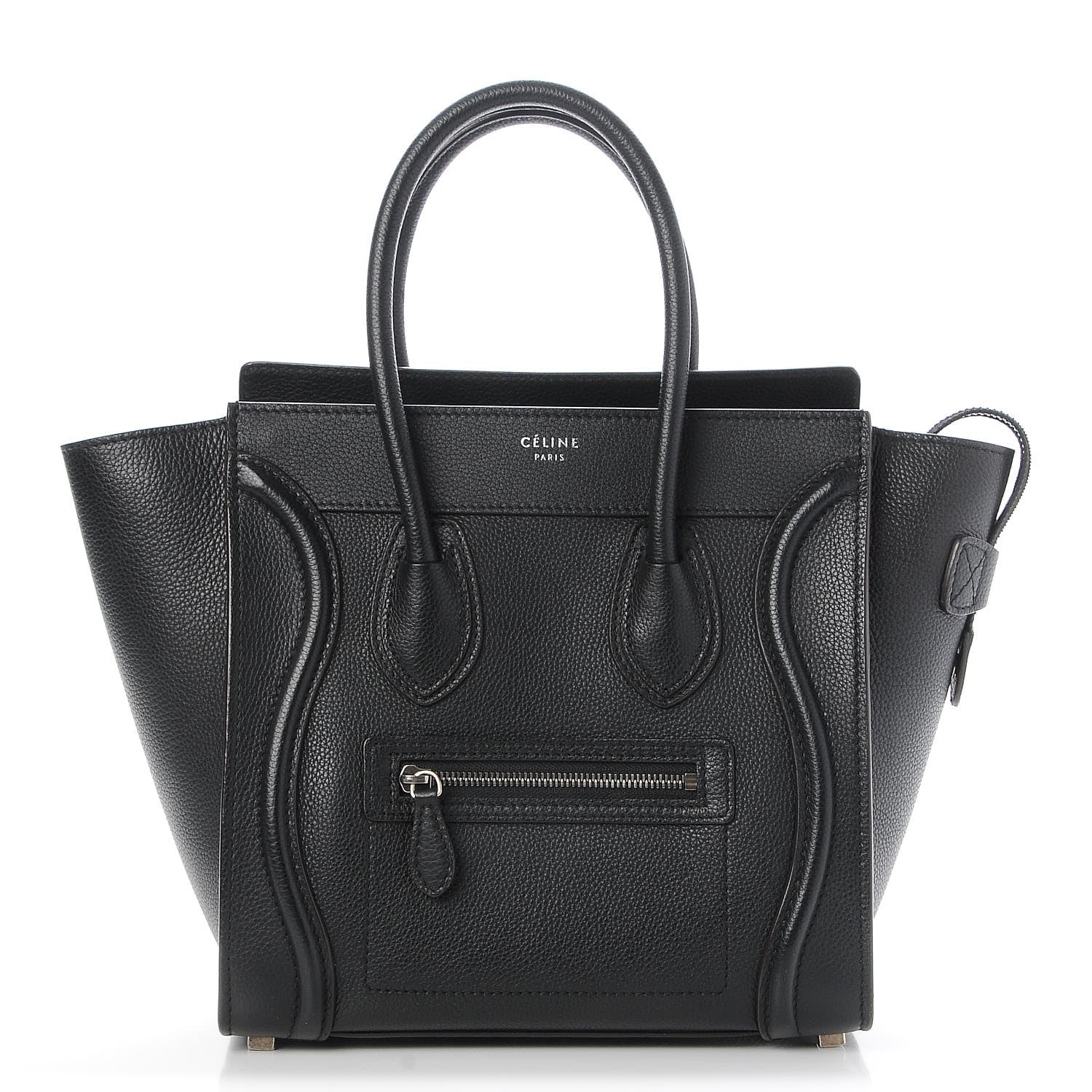 Celine Drummed Calfskin Micro Luggage Black 1 of 7