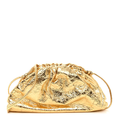 Bottega Veneta Metallic Crushed Calfskin The Mini Pouch Gold 1 of 9