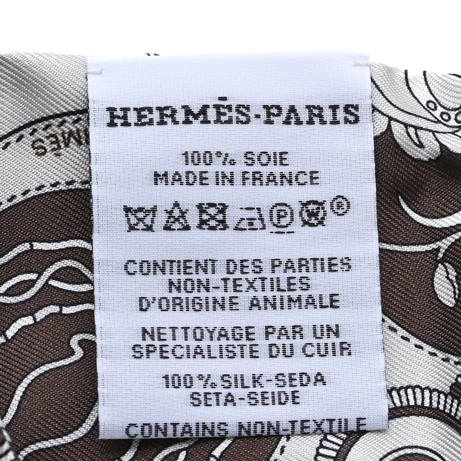 Hermes Silk Festival Des Amazones Bandana Fringed Twilly Craie Brun 3 of 4