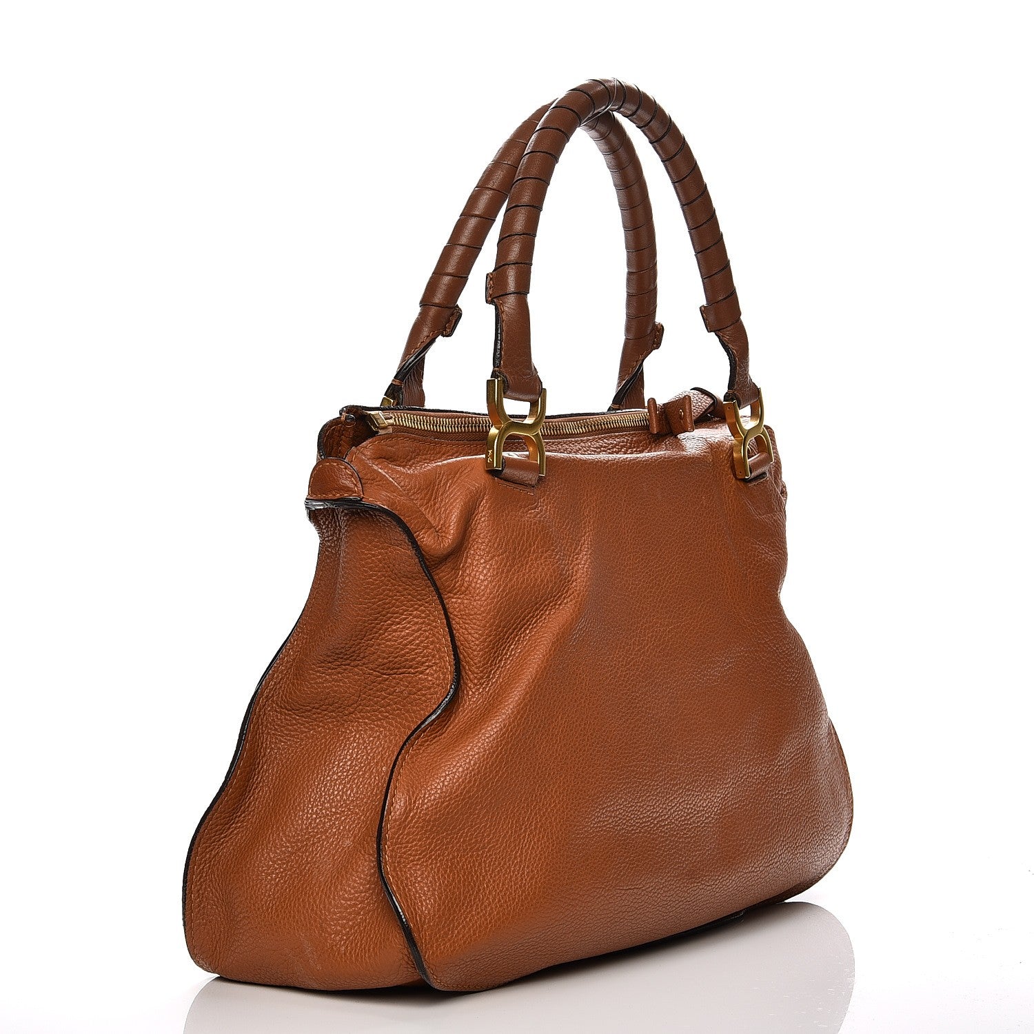 Chloe Calfskin Large Marcie Satchel Tan 3 of 19