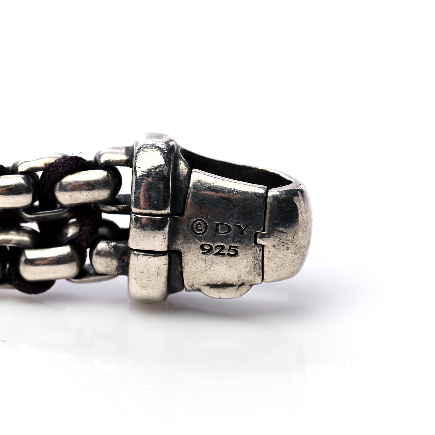 Sterling Silver Woven Box Chain Bracelet Red