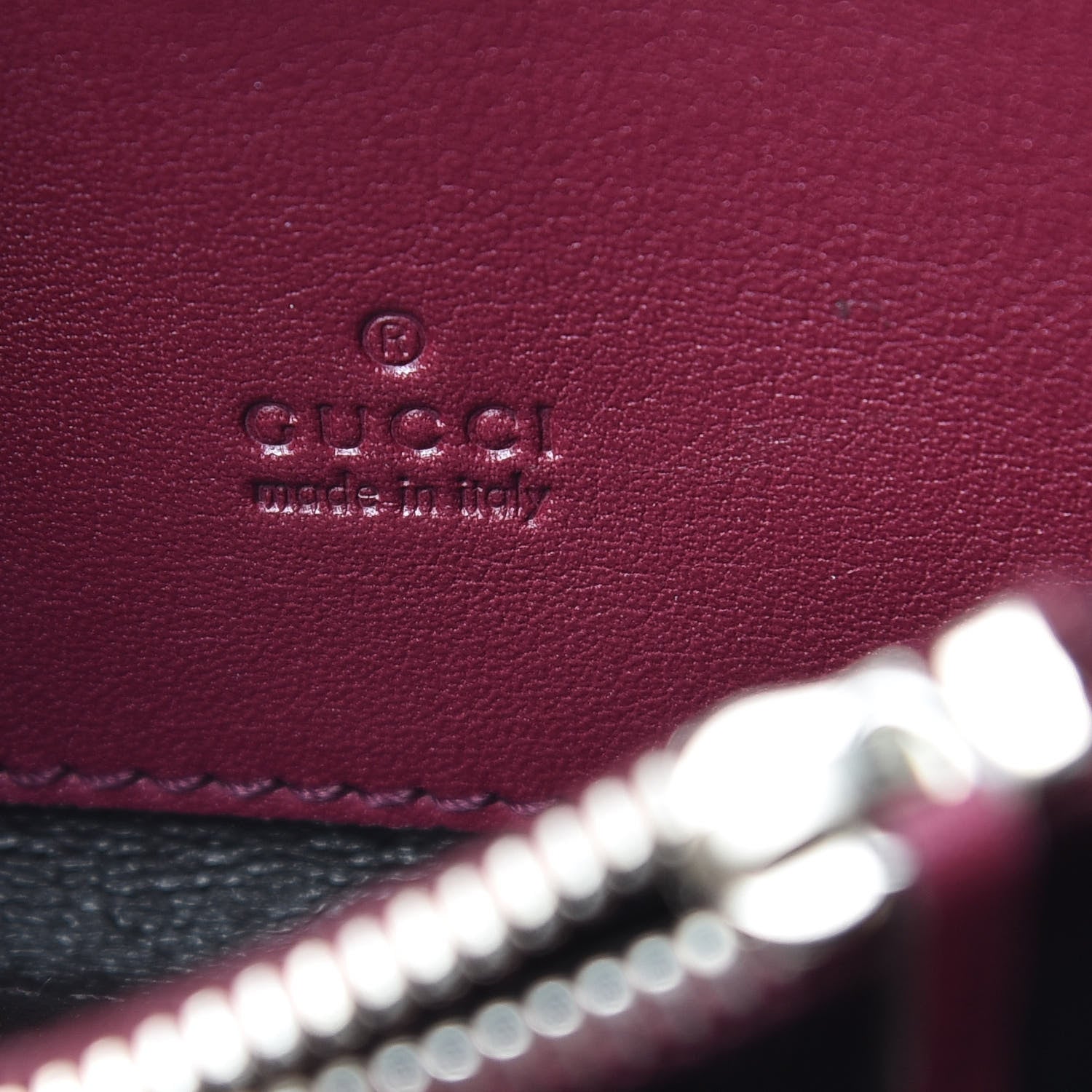 Gucci Crocodile Zip Around Card Case Cherry Gloss 6 of 16