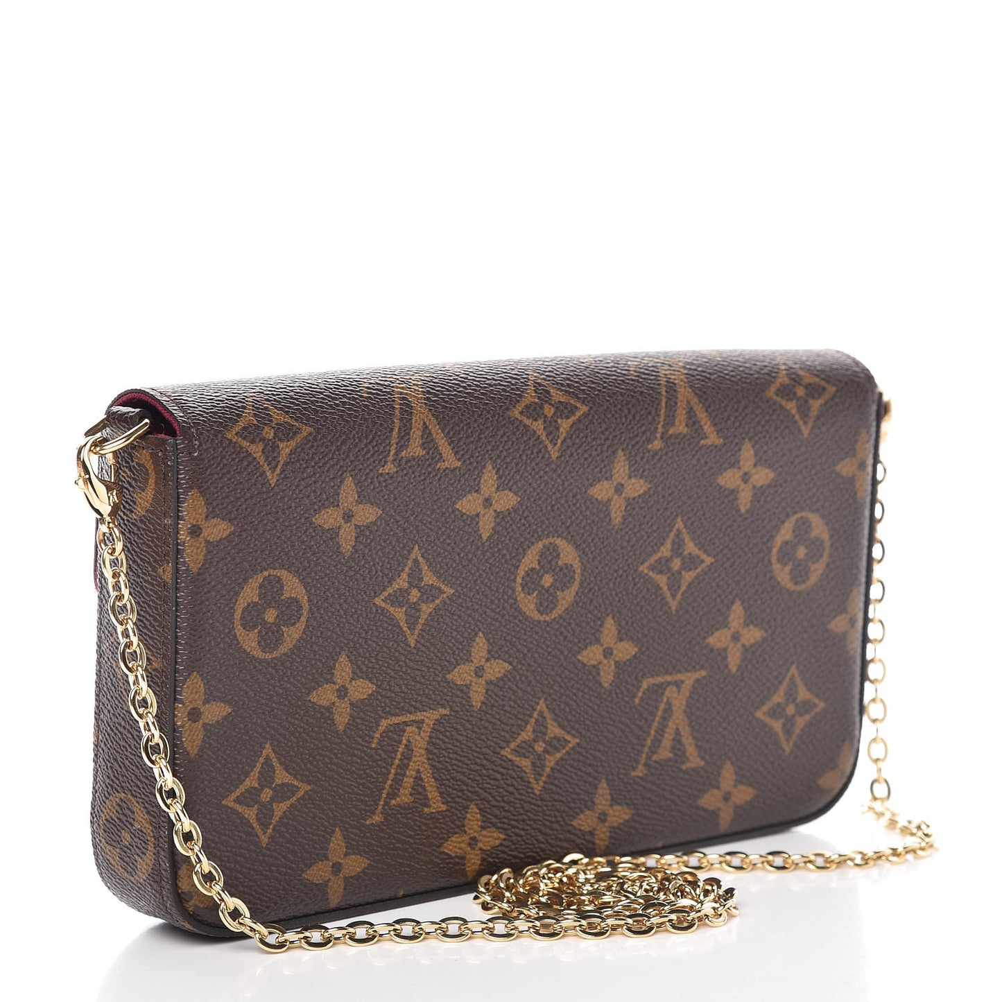 Monogram Pochette Felicie Chain Wallet Fuchsia