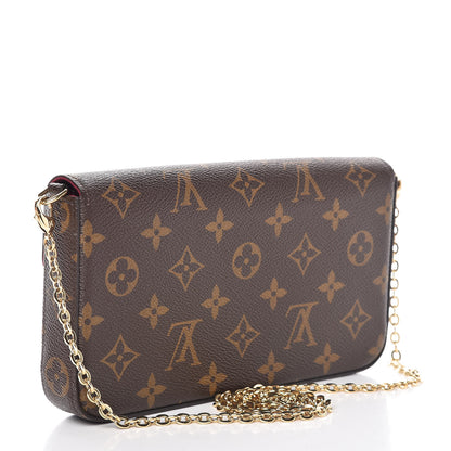 Louis Vuitton Monogram Pochette Felicie Chain Wallet Fuchsia 4 of 13
