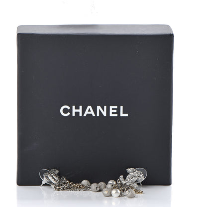 Chanel Pearl CC Chain Drop Earrings Light Gold Pearly White 5 of 5