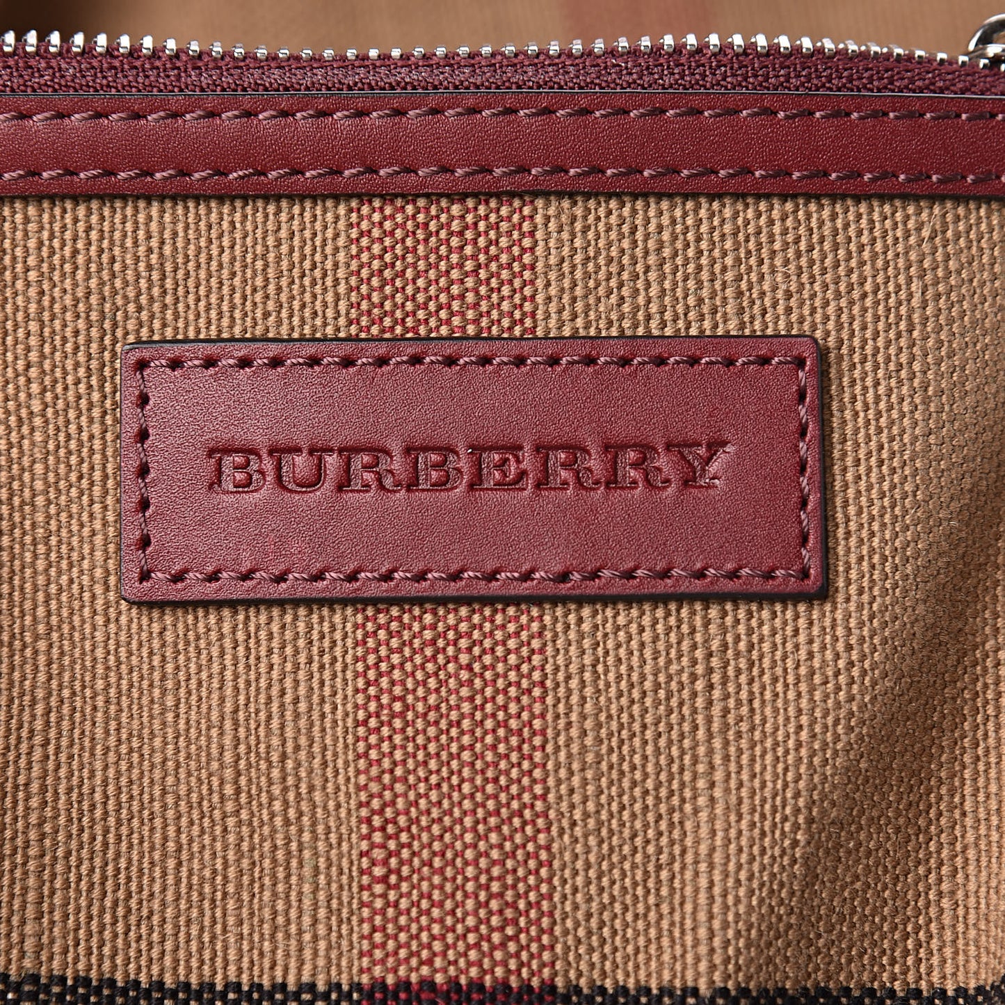 Canvas Mega Check Mini Ashby Tassel Crossbody Burgundy Red