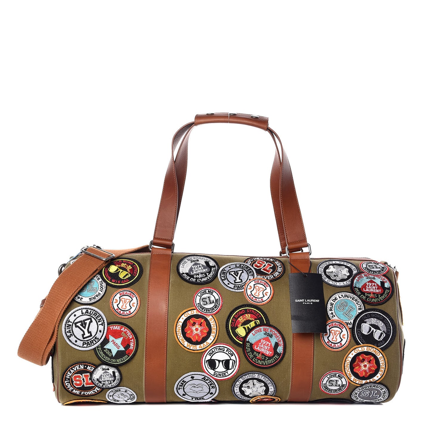 Gabardine Calfskin Noe Patched Duffle Khaki