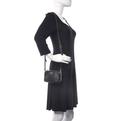Prada Vitello Daino Mini Camera Crossbody Black 2 of 9