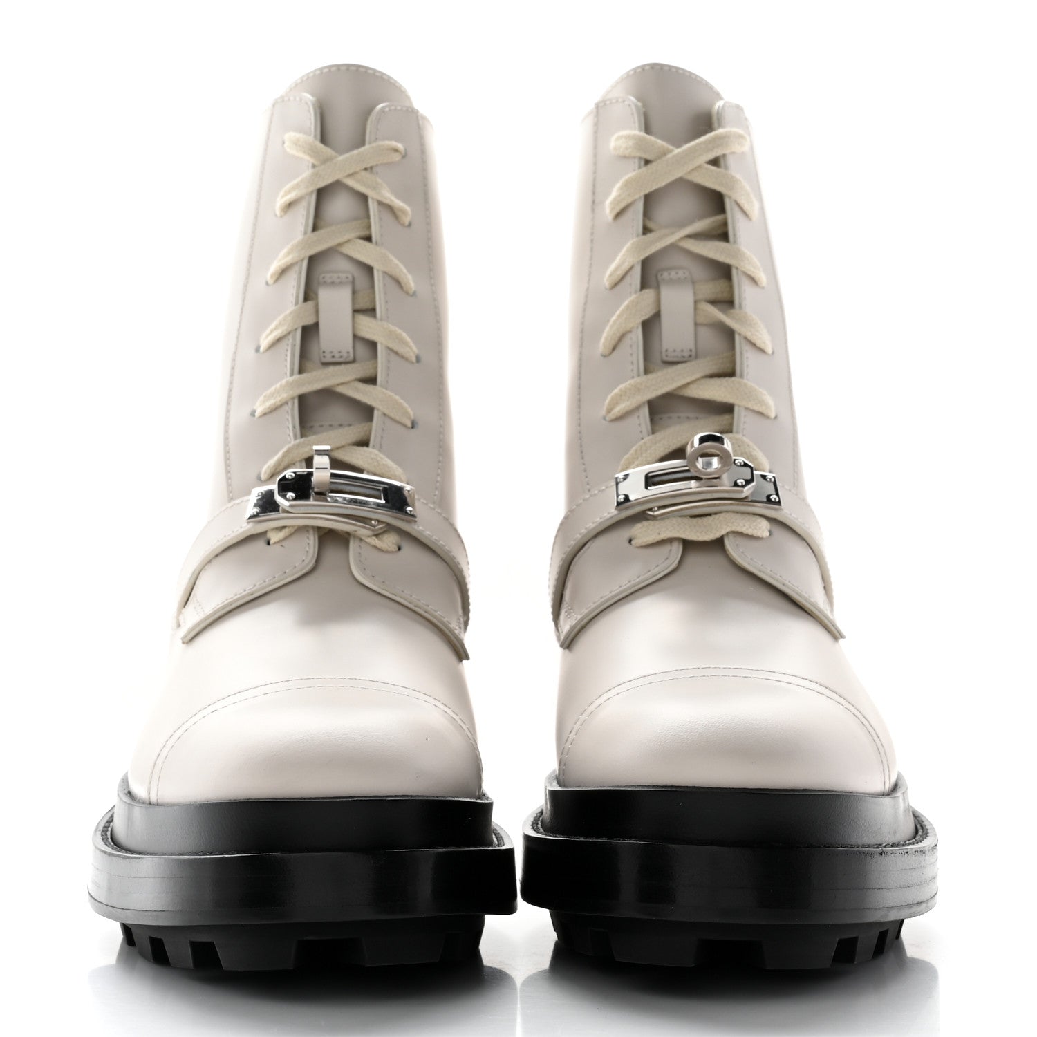 Hermes Glossed Calfskin Funk Ankle Boots 36 Beige Glaise 2 of 10