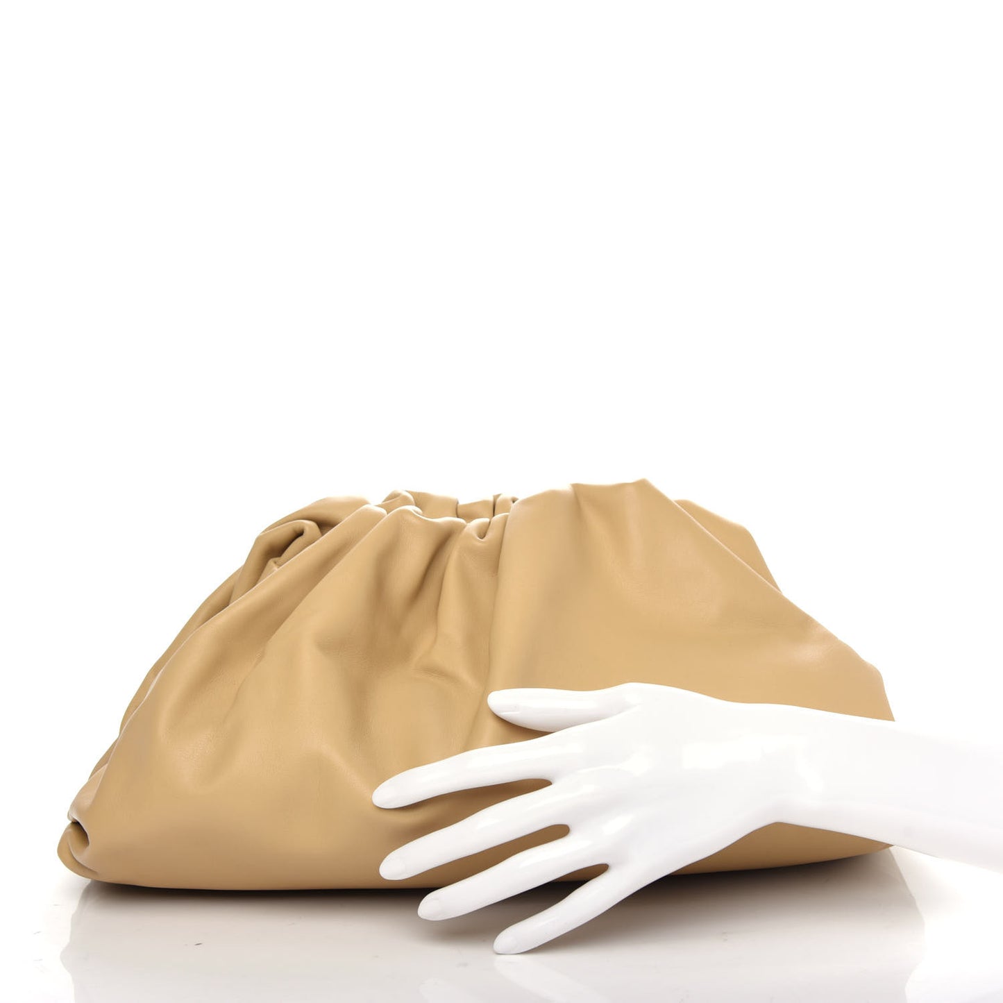 Smooth Butter Calf The Pouch Oversized Clutch Tapioca