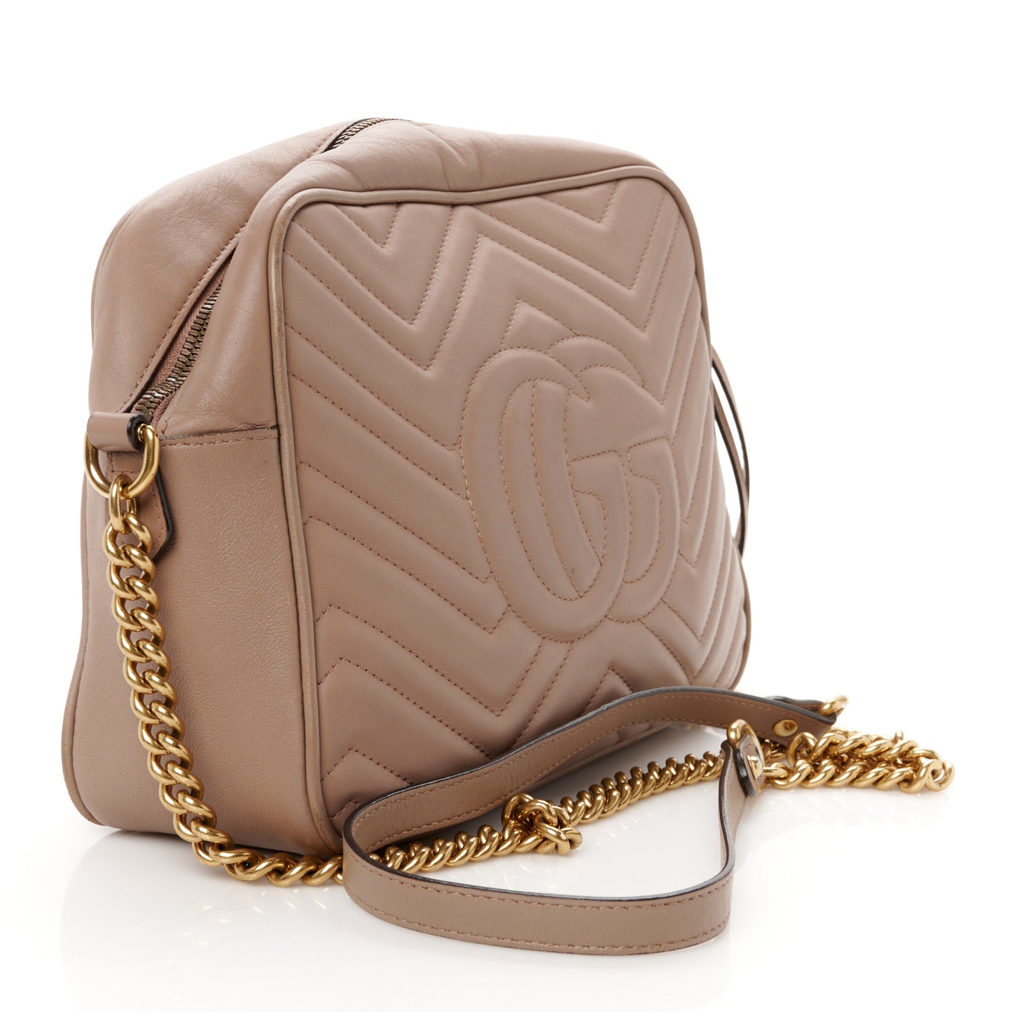 Calfskin Matelasse Medium GG Marmont Chain Shoulder Bag Porcelain Rose