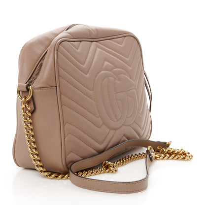 Gucci Calfskin Matelasse Medium GG Marmont Chain Shoulder Bag Porcelain Rose 3 of 13