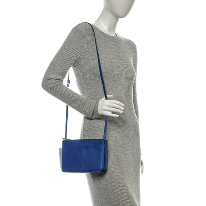 Celine Python Small Trio Crossbody Bag Royal Blue 2 of 6