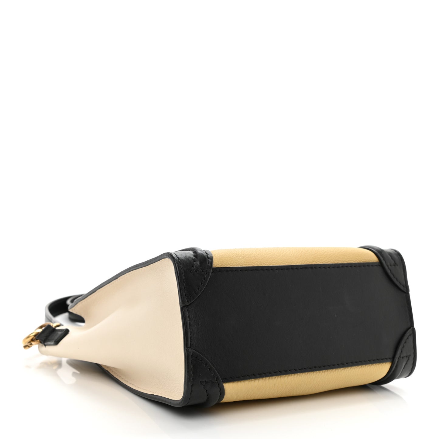 Smooth Drummed Calfskin Nano Tri-Color Luggage Vanilla