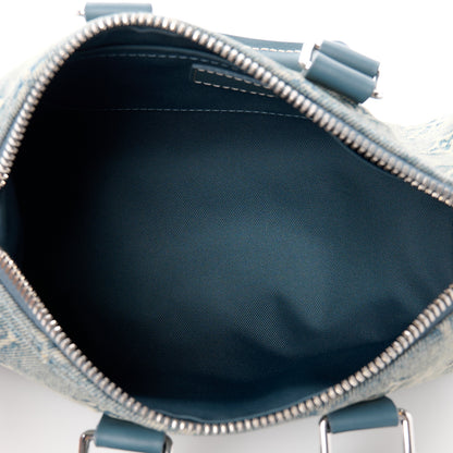 Louis Vuitton Monogram Washed Denim Keepall Bandouliere 25 5 of 11