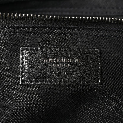 Saint Laurent Linen Calfskin Camouflage Rive Gauche Tote Black 6 of 12
