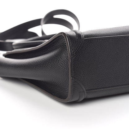 Celine Drummed Calfskin Nano Luggage Black 5 of 9