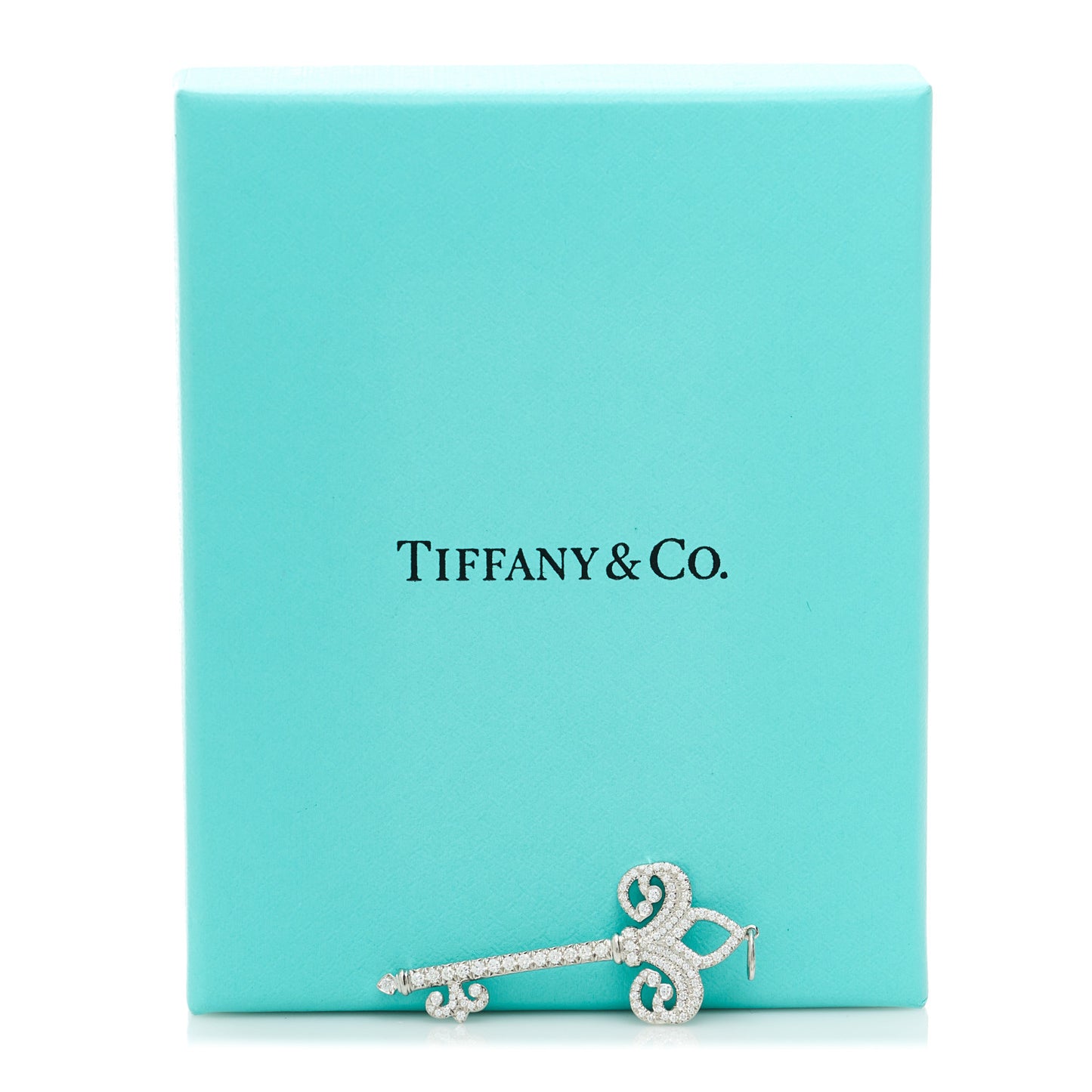 Platinum Diamond .37ct Fleur De Lis Key Pendant