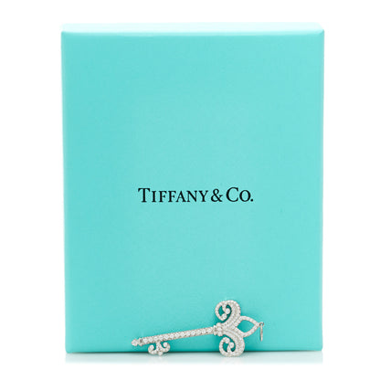 Tiffany Platinum Diamond .37ct Fleur De Lis Key Pendant 5 of 5