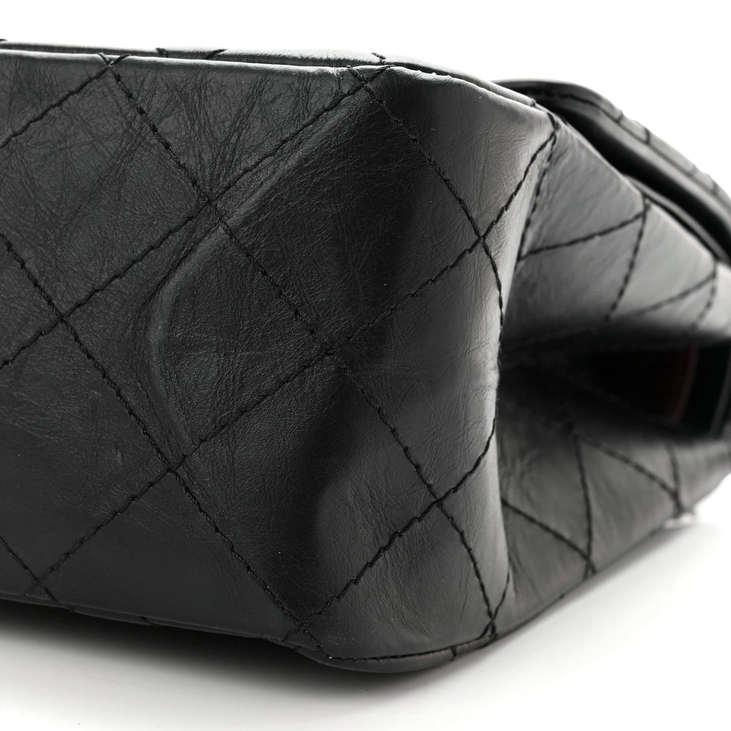 Aged Calfskin Quilted 2.55 Reissue 227 Flap Black