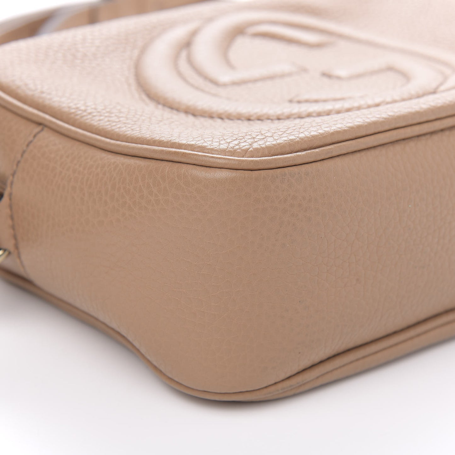 Pebbled Calfskin Small Soho Disco Bag Rose Beige