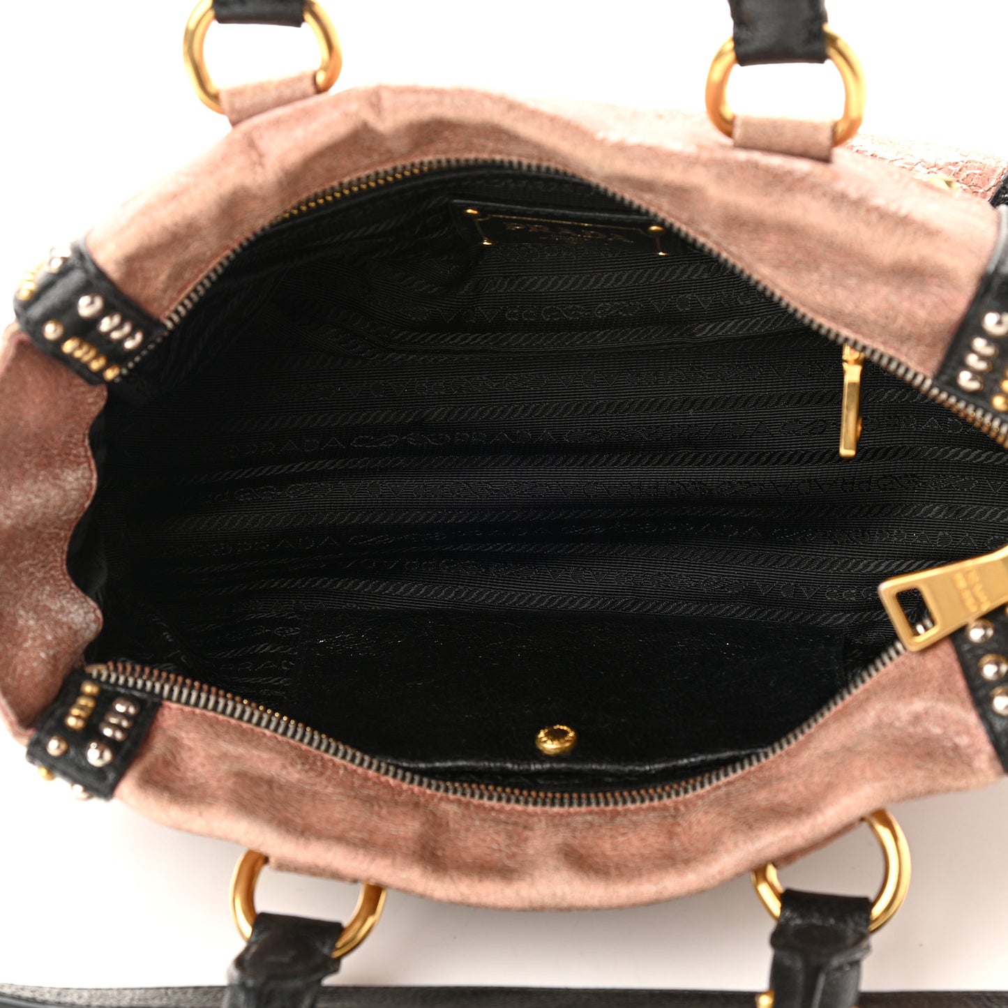 Craquele Studded Shoulder Bag Petalo