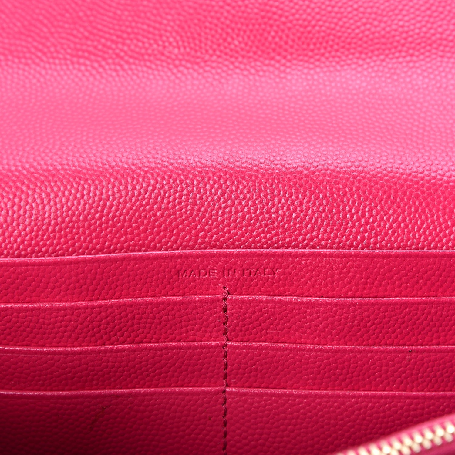 Saint Laurent Grain De Poudre Classic Monogram Cassandre Wallet Fuchsia 6 of 12