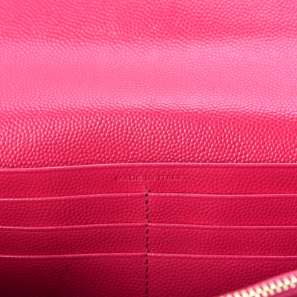 Saint Laurent Grain De Poudre Classic Monogram Cassandre Wallet Fuchsia 6 of 12