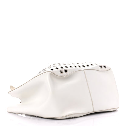 Alaia Calfskin Grommet Rose-Marie 28 Bag White 5 of 24